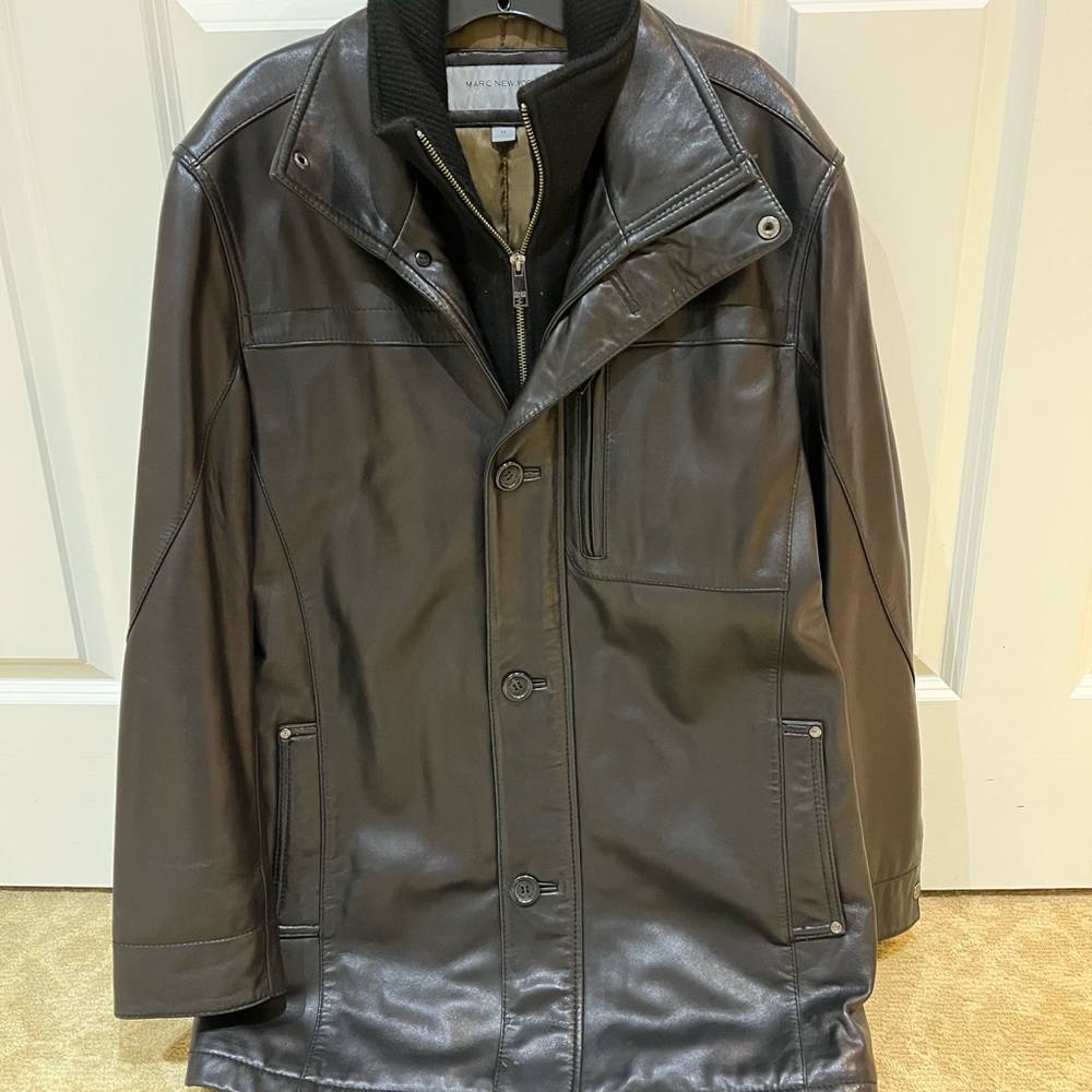 Marc New York Black Leather Coat